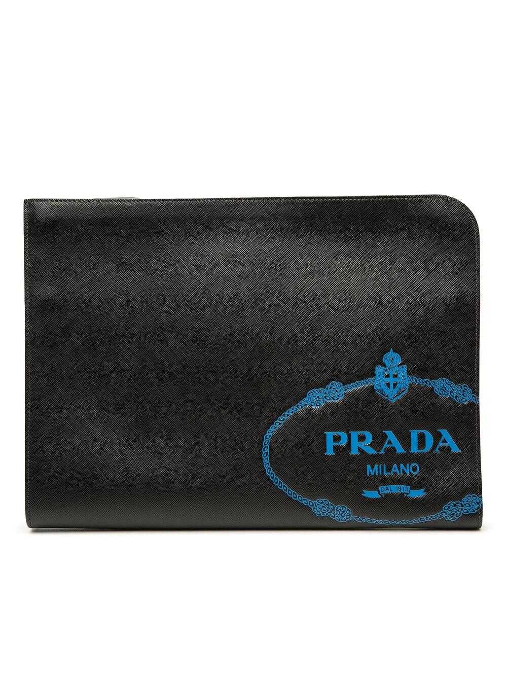 Prada Saffiano Logo Clutch Pre-Loved #340486P58B